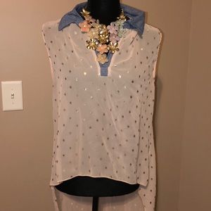 Hi Low Sleeveless Blouse